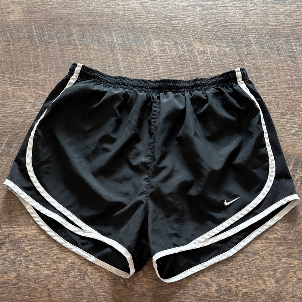 Nike Women's Black and White Athletic Shorts